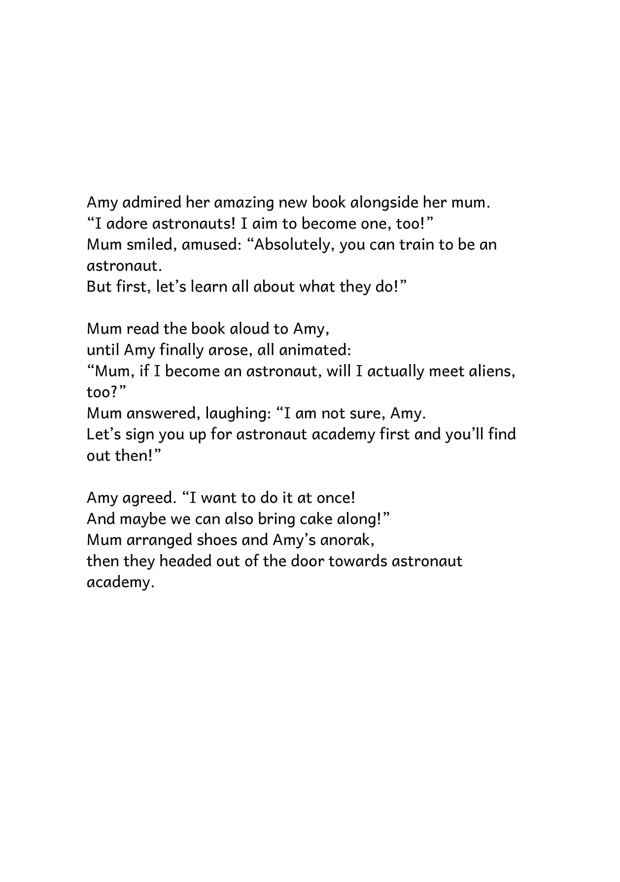From Chapter A: Amy at astronaut school